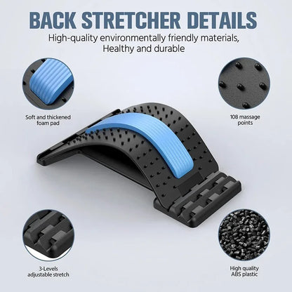 Back Acupoint Massager Spine Stretcher Magnetic Therapy Waist Neck Fitness Lumbar Massage Cervical Support Back Relief